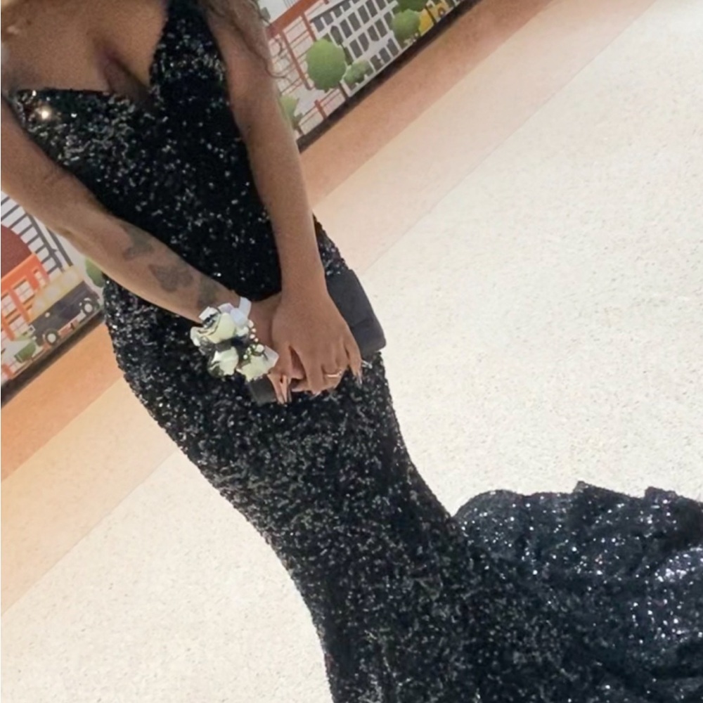Elegant Black Sequin Gown